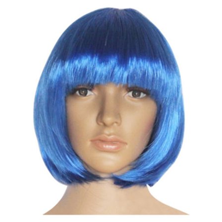 Bob Hair Peruker Syntetfiber Halloween BLÅ
