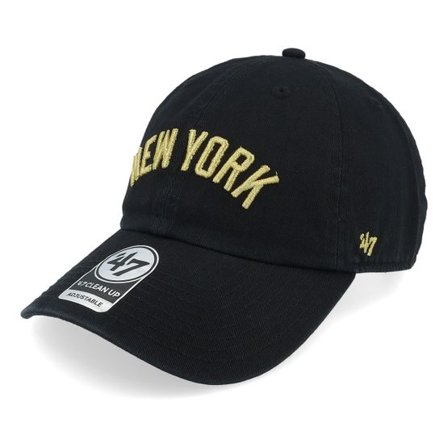 47 Brand - MLB Svart unconstructed Keps - New York Yankees MLB Metallic 47 Clean Up Black/Gold Dad Cap @ Hatstore