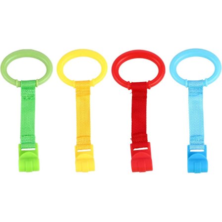 4 stk Baby Play Gym Baby Crib Pull Ring Baby Bed Stand Up Rings Nursery Baby