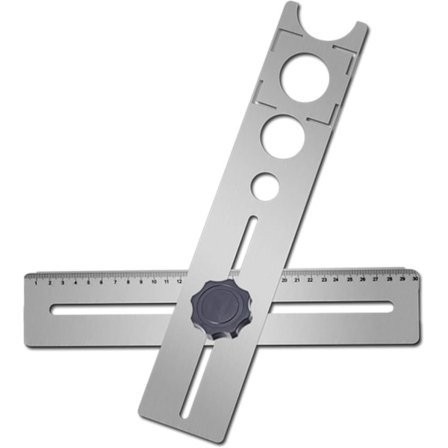 Boreguide for keramiske fliser, universal stanseverktøy i rustfritt stål med presis måling av flere hull, praktisk posisjonering og bredt spekter av