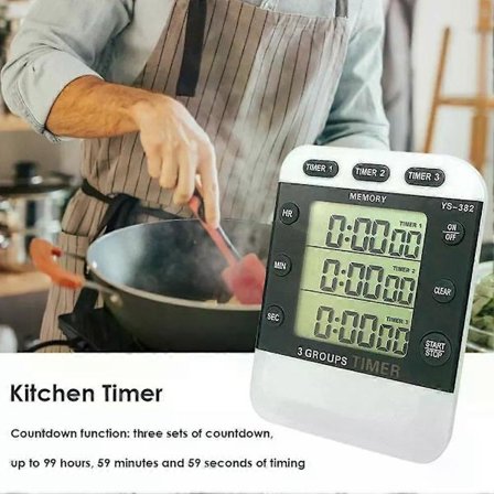 3-veis Kjøkkentimer Bestselgende Firkantet Digital Skjerm Nedtelling Matlaging Stoppeklokke Hjem Praktisk Alarm Kjøkkenverktøy[HK]