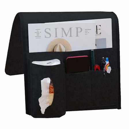 Sängbordsväska, förvaringsväska för säng, hängande väska för soffa, arrangör för sängbord, telefon, fjärrkontroll, dagbok, penna, tidskrift, Lunnettes