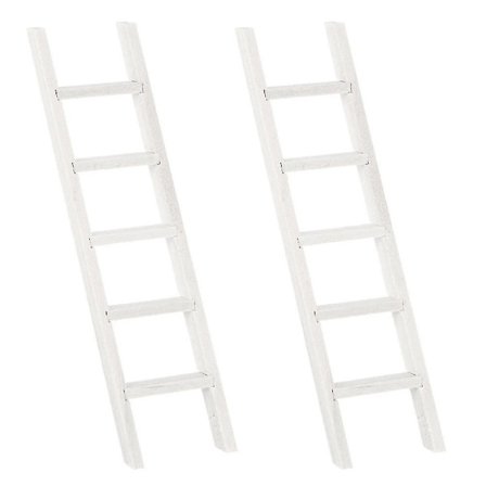 2 st Trästegar Dekoration Simulerad Möbelmodell Chic Fotorekvisita Vit