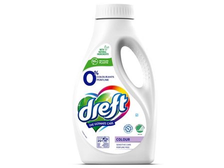 DREFT Tvättmedel Sensitive Color flytande 1L - Lyreco - Städ och hygien - Tvättmedel och klädvård - Tvättmedel