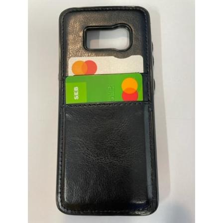 Samsung S8 cover med 2 kortpladser, syntetisk læder Black