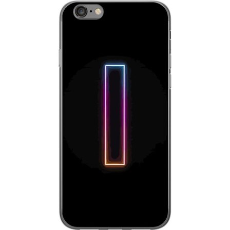 Kompatibel Mobilcover til Apple Apple iPhone 6s Minimalistisk neonbogstav I i regnbuefarver mod mørk baggrund
