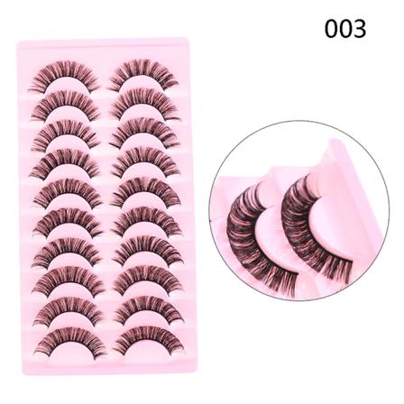10 Par Strip Lashes Dd Curl Mink Lösögonfransar Full Curled