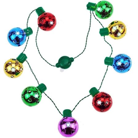 9 LED Julelys Halskæde - 3 Lystilstande - Lysende Pære Halskæde Halloween Jul Familie Fester