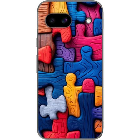 Yhteensopiva Puhelinkuori Google Google Pixel 8a Leikkisä kuvitus Stitchin kanssa vaaleanpunaisissa omenoissa pehmeässä pastellidesignissa, jossa y