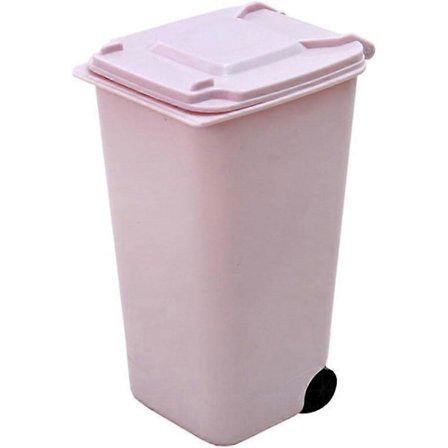 Mini Skrivbords Papperskorg Liten Skrivbords Soptunna Sminkhållare Sminkbord Badrum Kök Bil Skrivbordshållare Organisation Rosa