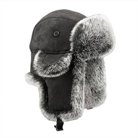 Generisk Lei Feng vinterhat til mænd i ruskind, ensfarvet, varm og komfortabel, trendy og afslappet