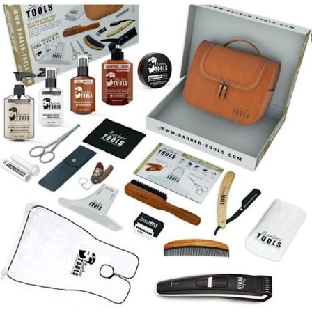 Skäggvårdskit - Kosmetika - Set med 16 produkter - Trimmer - Självkorrektion - Tillverkat i Frankrike