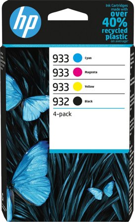 HP 932 svart/933 cyan/magenta/gul 4-pack originalbläck, 195122352233