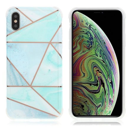 Marble design iPhone Xs Max cover - Grøn Og Hvid Marmor
