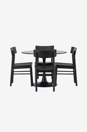 Venture Home - Matgrupp Glade och stolar Montros - Svart - Matgrupp 4 personer - Från Homeroom