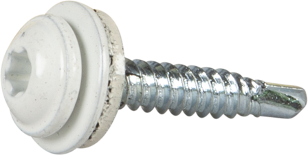 ESSVE 63352 Monteringsskrue 4,2 x 25 mm, TX20, med skive hvit (RAL9010), 100-pakning, Innfesting