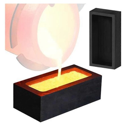 1 Stykke 1kg Grafit Støbeform Støbeværktøj, Støbe Smelteværktøj, Brugt til Forædling af Guld, Sølv, Kobber, Aluminium (FMY)