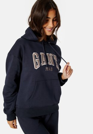 GANT Rel Logo Hoodie 433 Evening Blue Klær