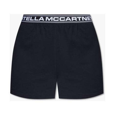Stella McCartney Shorts with logo Sort, Dame Trusser