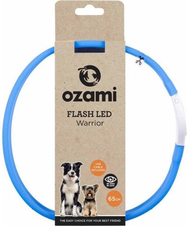 Ozami Halsband Flash Warrior Led Blå 65 cm - Ozami