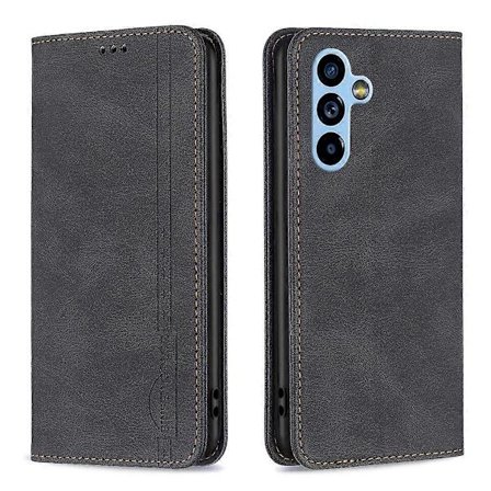 Magnetisk RFID-blokerende tyverisikret læder telefoncover til Samsung Galaxy A54 5G [DB]