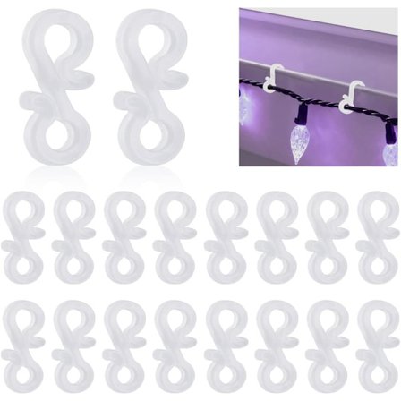 150 Pakk Mini Vanntett Plast Takrenne-Kroker til Jul