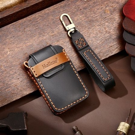 Nahkakotelo Volvo auton avaimelle 5 painiketta - Svart