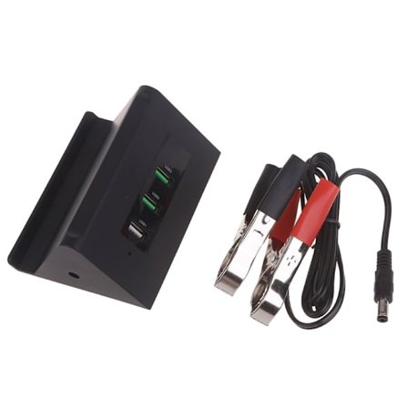 Bärbar DC-omvandlare med batteriklämma, 12V/24V till 5V 3-Port USB-laddare Multiport Strömadapter för Smartphone Tablet