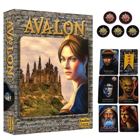 The Resistance Avalon -korttipeli Indie Board & Cards -seurapelipeli, sosiaalinen päättely, strategiakorttipeli, lautapeli (FMY)