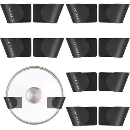 Stykker Grydelågsholder, Selvklæbende Vægmonteret Grydelågstativ, Vægmonteret Grydelågsholder til Opbevaring af Køkkenredskaber