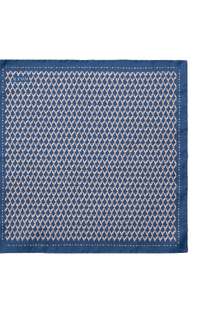 Eton Bladmönstrad Silk Twill-bröstnäsduk Kostymtillbehör Herr Blå ONESIZE