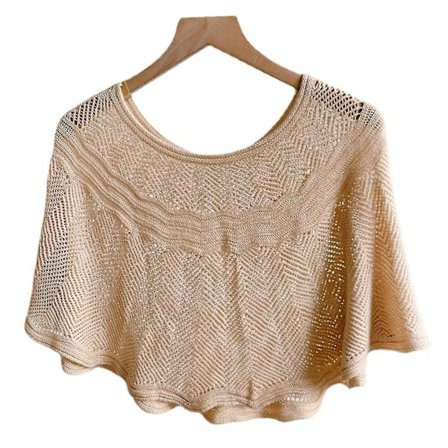 Strikkede Solbeskyttende Sjal Kvinder Køligt Åndbart Hulblonder Applikationer Sjal