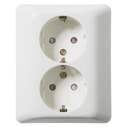 Elko EKO05236 Stikkontakt innfelt, jordet, 2-veis, Strømbrytere & vegguttak