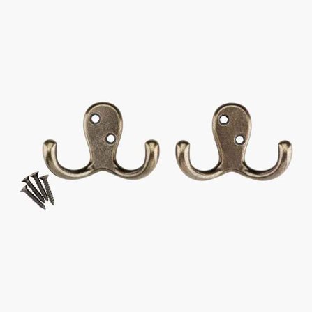 Klädkrok antik dubbel 2-pack
