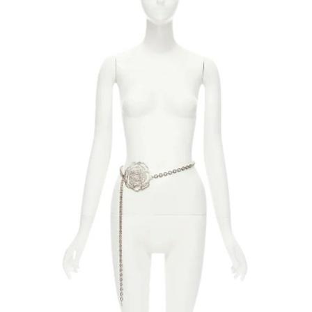 Valentino Vintage, Pre-owned Metal belts Grijs, Dames, Maat:ONE Size,Zilver