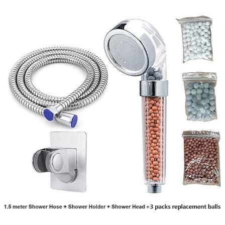 Højtryks anion spa brusehoved udskiftning filter bolde bruser håndholdt vandbesparende brusehoved