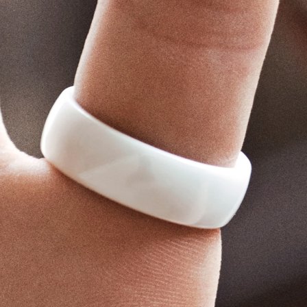 Bague en céramique polie blanche pour hommes - Bagues en céramique