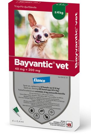 Bayvantic Vet Spot-on til Hund Hunde 0-4 kg (4 X 0,4 ml), Tøj & Bolig, Flåter & Lopper, Flåt- Og Loppemiddel Til Hunde