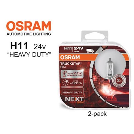 Osram H11 +120% 24volt 70w halogen premium lampor PGJ19-2 2st