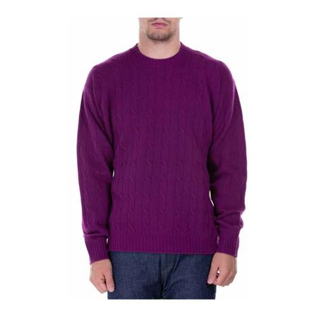 Roberto Collina Round-neck Strik Lilla, Herre Strik