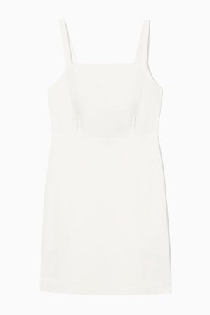 COS Femme Robe Courte À Pinces Dos Ajouré Dress in Blanc