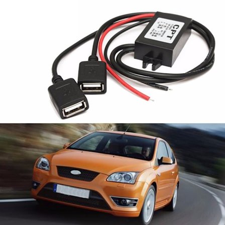 12V - 5V3A auton virtalähde, jossa yksi ja kaksi USB-porttia, DC--DC-alasmuunninmoduuli, matkapuhelimen lataus, alasmuuntolinja