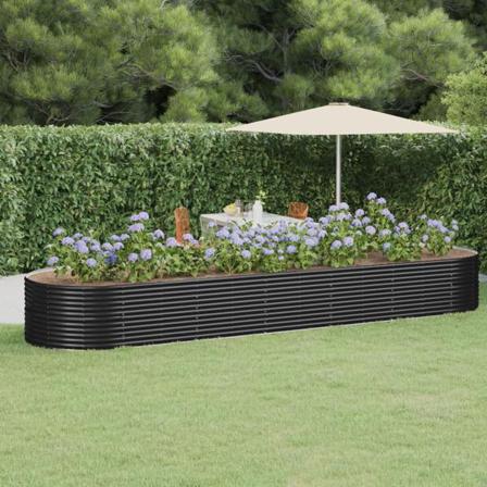 Vidaxl Odlingslåda Pulverlackerat Stål 510x140x68 Cm Antracit Antracit