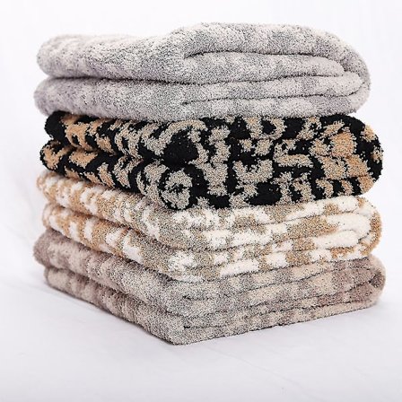 Fleece Sofa Bed Teppe Dobbeltsidig Leopardmønster Pledd Fluffy Super Myk Varme Kaster A-1