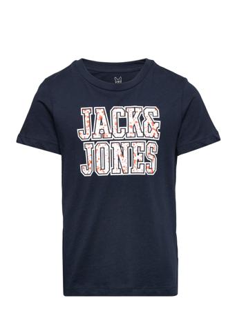 Jjneon Dot Tee Ss Crew Neck Jnr T-shirt Navy Jack & J S