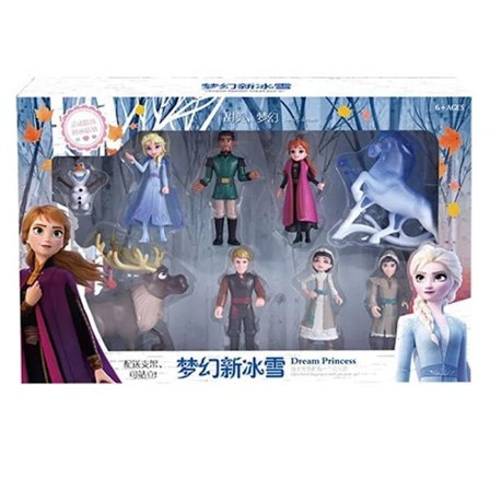 Frost 2: Elsa och Anna, Snödrottningen, är PVC-actionfigurer av Olof, Kristoffer och Sven, renen.