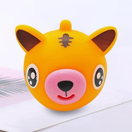 Squeeze Tongue Animal Voice Fidget Toys Kanin Kanin Gris Tiger Bjorn Antistress Rolig Skämt Mjuk Push Squeak Ljud För Barn Gåvor Small size Tiger
