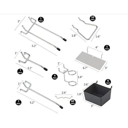 140 stk. sortiment av krokhenger, tilbehør til krokhenger, tilbehør til krokhenger, kroklåser, krokhengerbeholdere (FMY)