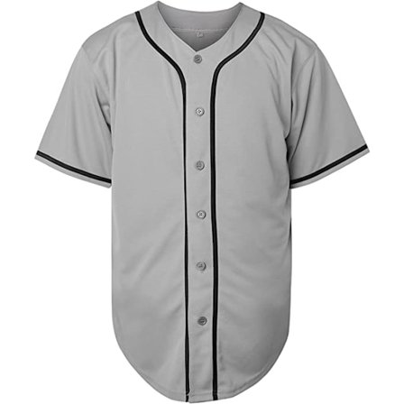 Enfärgad Hip Hop Hip Hop Baseball Uniform Knappskjortor Sportuniformer Herr Dam Tröjor grå —M