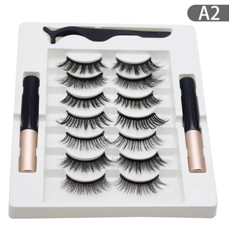 7 par magnetiske øyevipper naturlige løsvipper magnetiske forlengelser A2